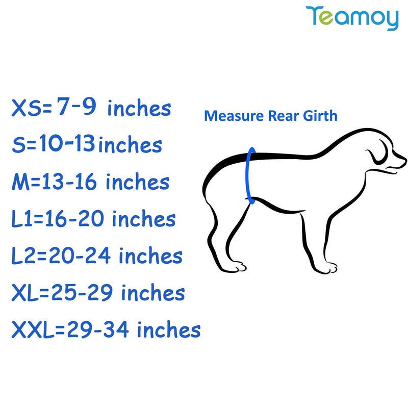 Teamoy Male Dog Belly Bands Washable 4-Pack, Reusable Dog Diapers Wraps for Incontinence & Marking (L2,20-24" Waist) - Image 5